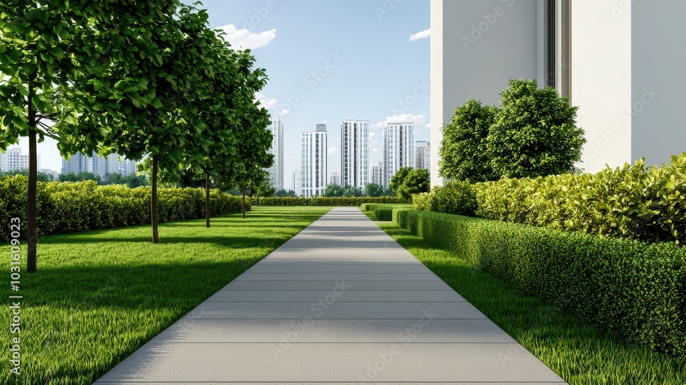 Serene urban park featuring walking paths, lush greenery, and a vast open sky, perfect for relaxation and reflection. Serene urban park featuring walking paths, lush greenery, and a vast open sky, perfect for relaxation and reflection.