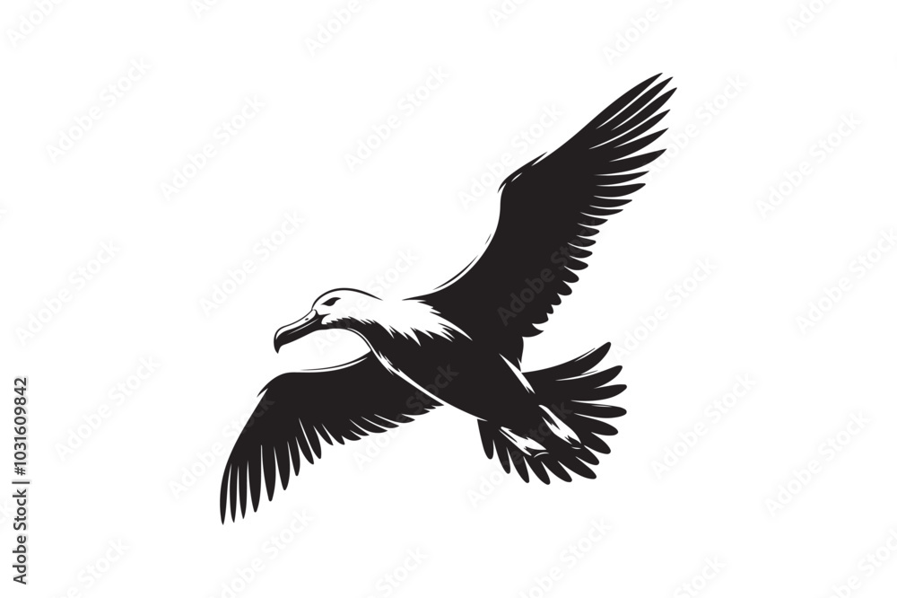 Obraz premium Albatross Silhouette Vector Illustration – Perfect for T-Shirts, Hoodies & Décor
