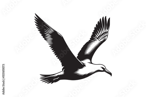 Albatross Silhouette Vector Illustration – Perfect for T-Shirts, Hoodies & Décor photo