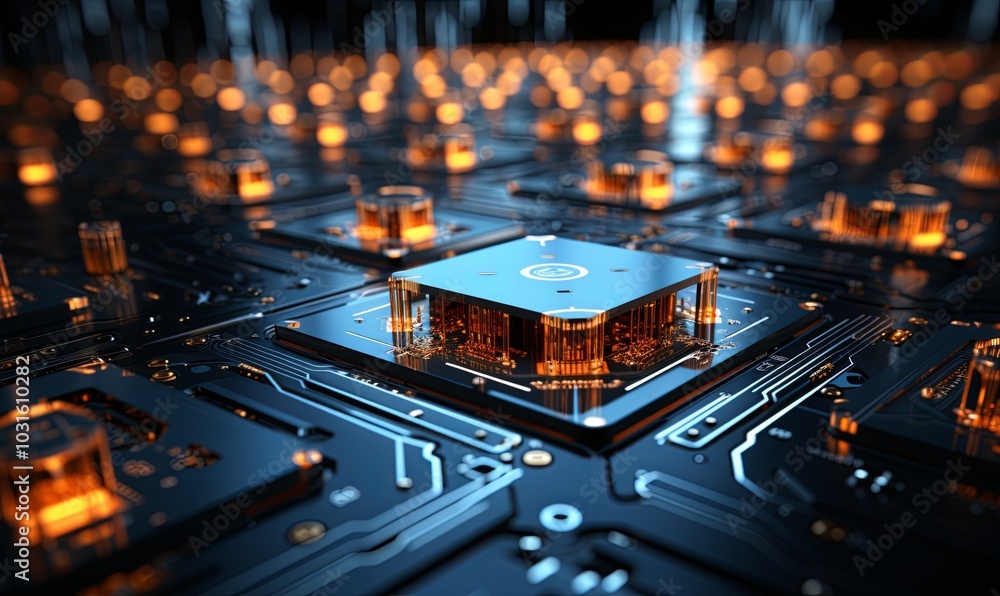 Technological Processor Aglow With Many Lights Technological Processor Aglow With Many Lights