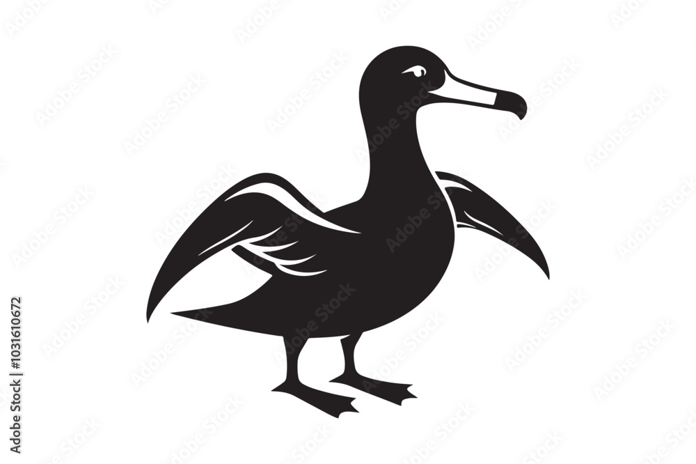 Obraz premium Albatross Silhouette Vector Illustration – Perfect for T-Shirts, Hoodies & Décor