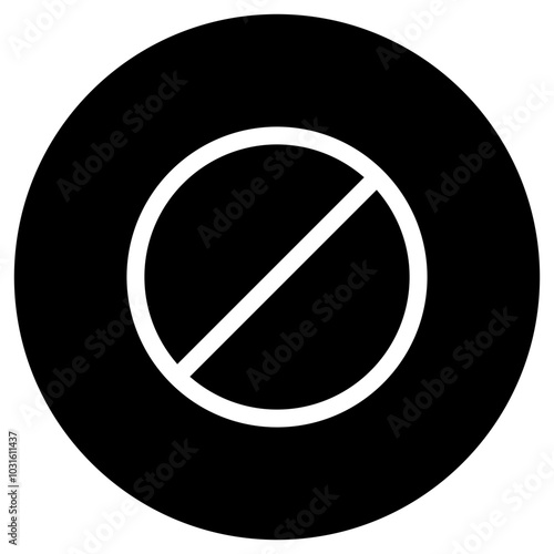 Editable vector stop prohibitions block icon. Part of a big icon set family. Perfect for web and app interfaces, presentations, infographics, etc
