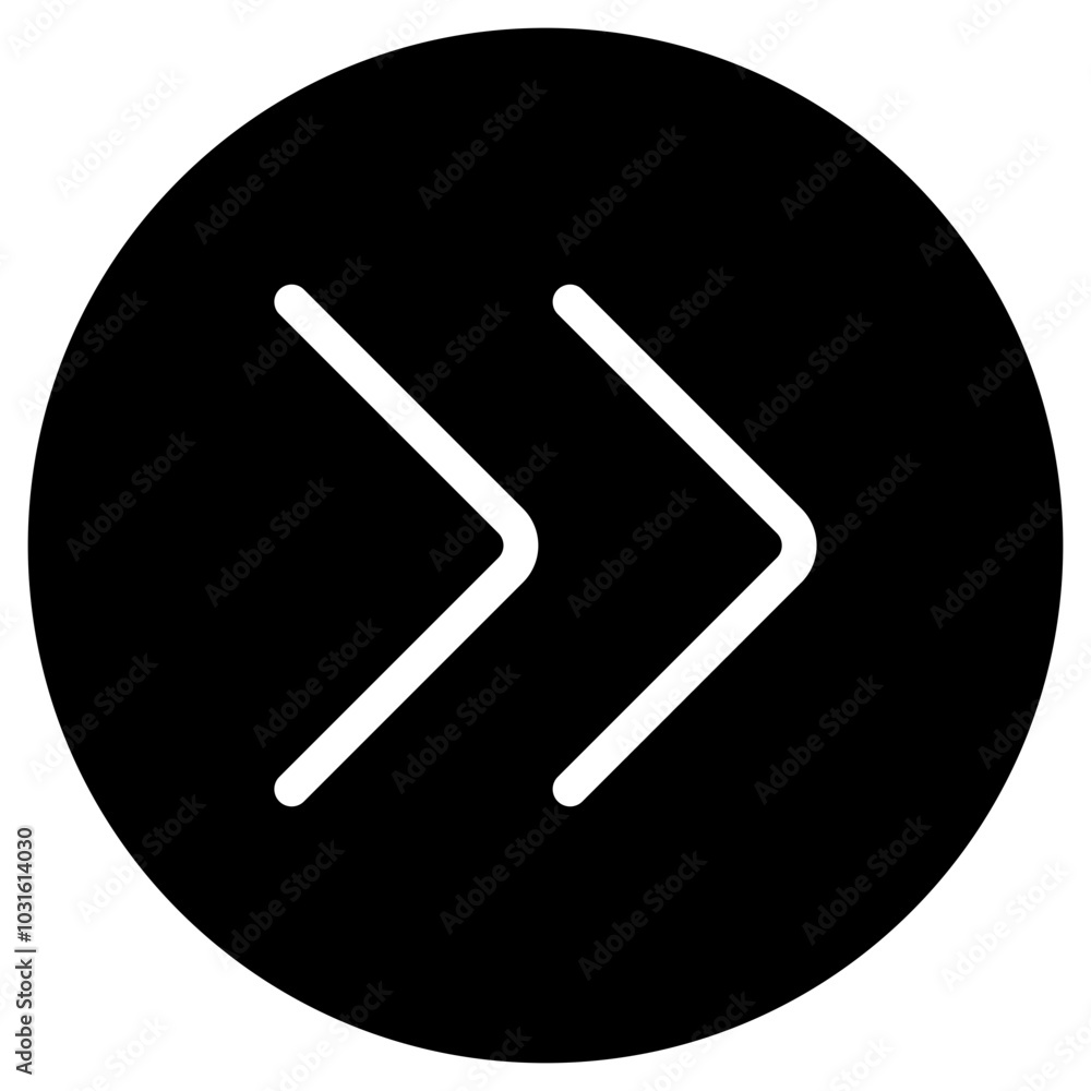 Vector double arrow chevron right icon. Black, white background. Perfect for app and web interfaces, infographics, presentations, marketing, etc. Vector double arrow chevron right icon. Black, white background. Perfect for app and web interfaces, infographics, presentations, marketing, etc.