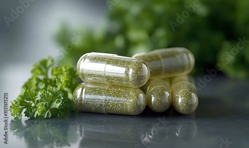 Vegetables Capsules Keto Diet Dietary Supplements Concept Health and Dietary Supplement form of cruciferous vegetables capsules, Generative AI photo