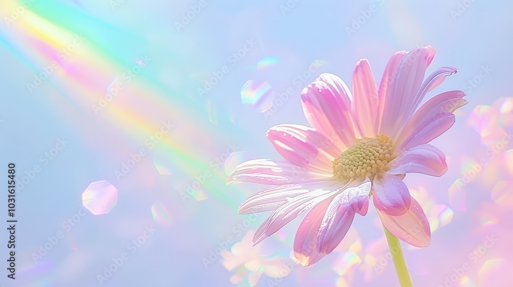 Soft Pink Flower with Dreamy Pastel Background Soft Pink Flower with Dreamy Pastel Background