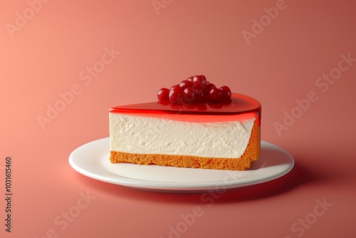 3d illustration of cherry cheesecake