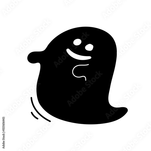 笑顔の浮遊している黒いオバケ