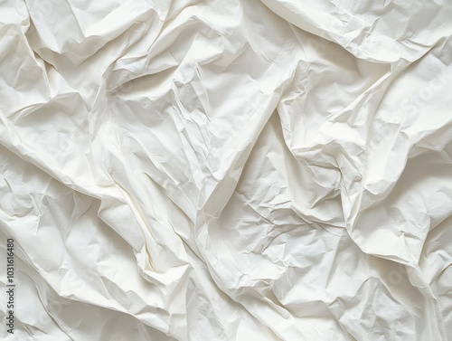 White Creased Fabric Texture Background