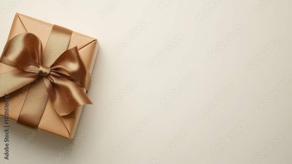 Elegant gift box with satin ribbon, perfect for personalizing with your own message in the open space above. Elegant gift box with satin ribbon, perfect for personalizing with your own message in the open space above.
