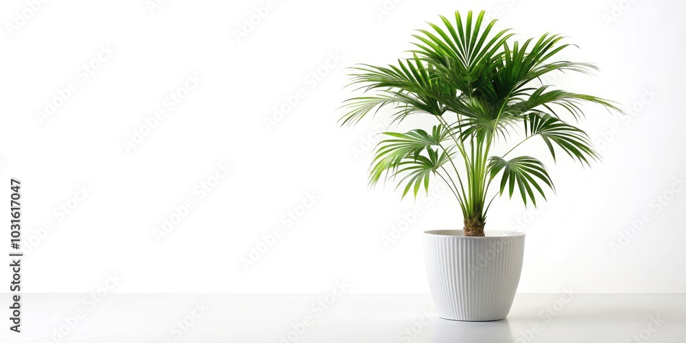 Silhouette of Lady Palm Tree in White Pot on White Background - Minimalist Indoor Plant Decor, Elegant Home Aesthetic, Natural Elements, Modern Design, Greenery, Indoor Gardening Silhouette of Lady Palm Tree in White Pot on White Background - Minimalist Indoor Plant Decor, Elegant Home Aesthetic, Natural Elements, Modern Design, Greenery, Indoor Gardening