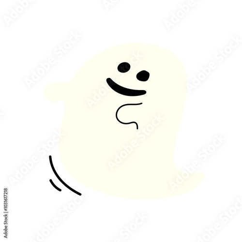 笑顔の浮遊している白いオバケ