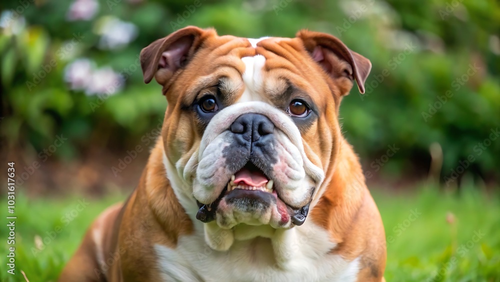 Fototapeta premium Cute Adult English Bulldog