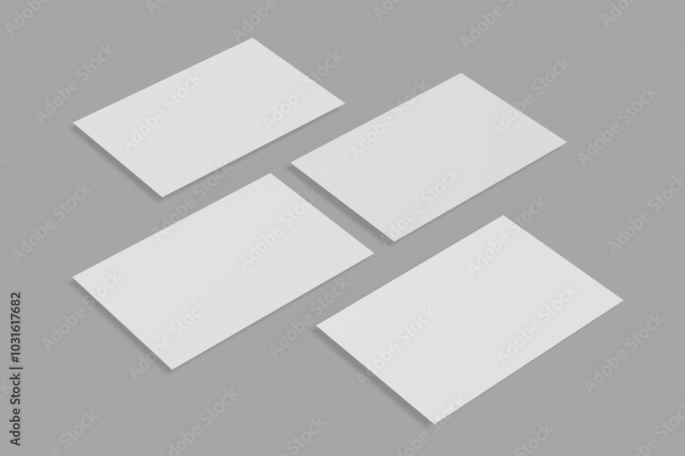 Blank postcard illustration for mockup. 3D Render. Blank postcard illustration for mockup. 3D Render.