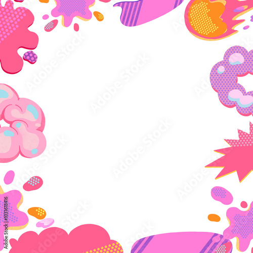 purple pink flash cloud smoke banner, hand drawn digital painting seamless pattern