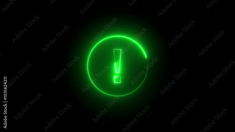Futuristic glowing exclamation mark with plexus lines and glitter particles. Realistic bright night signboard. . Futuristic glowing exclamation mark with plexus lines and glitter particles. Realistic bright night signboard. .