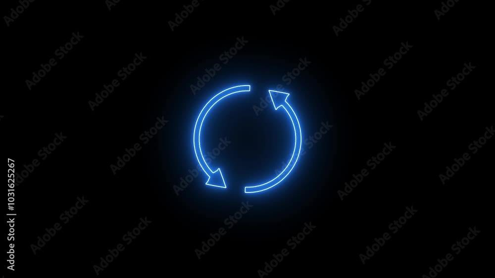 Neon refresh sign icon with Circle arrow rotation animated . Use for your content video, streaming, promotion, gaming, Neon refresh sign icon with Circle arrow rotation animated . Use for your content video, streaming, promotion, gaming,