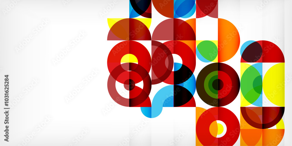 Minimal geometric abstract background. Circle square and triangle design. Trendy techno business template for wallpaper, banner, background or landing Minimal geometric abstract background. Circle square and triangle design. Trendy techno business template for wallpaper, banner, background or landing