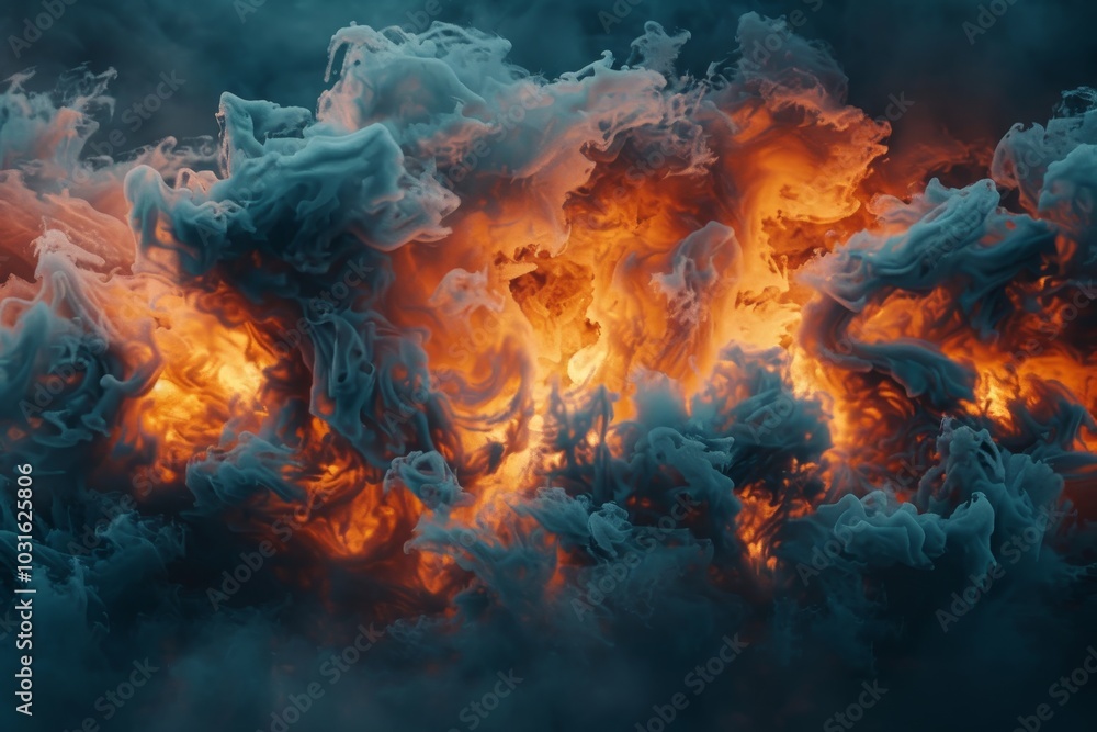 3d illustration of burning smoke 3d illustration of burning smoke
