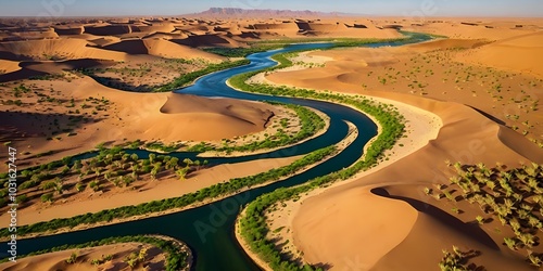 Lush Sahara River Landscape