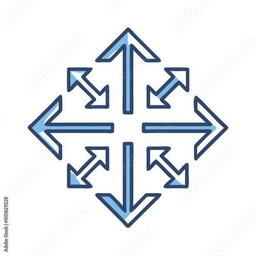 Full directional arrows in line art style