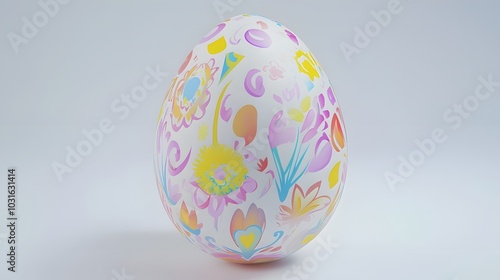 Easter Egg Decorated with Pastel Colors