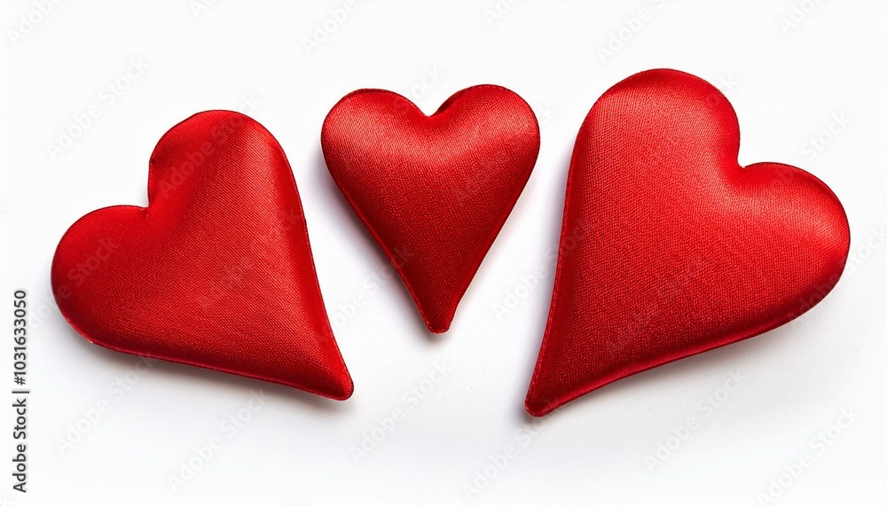 Fototapeta premium Red color heart shape sticker set isolated on white background - Valentines day