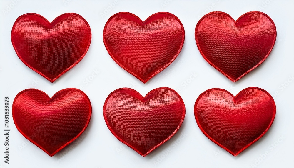 Red color heart shape sticker set isolated on white background - Valentines day Red color heart shape sticker set isolated on white background - Valentines day