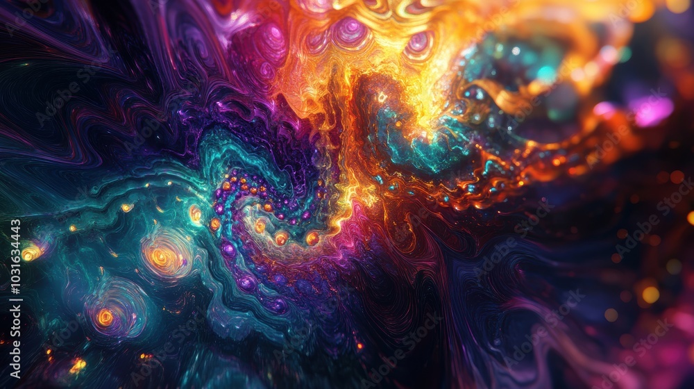 Abstract swirling colors and glowing lights. Abstract swirling colors and glowing lights.