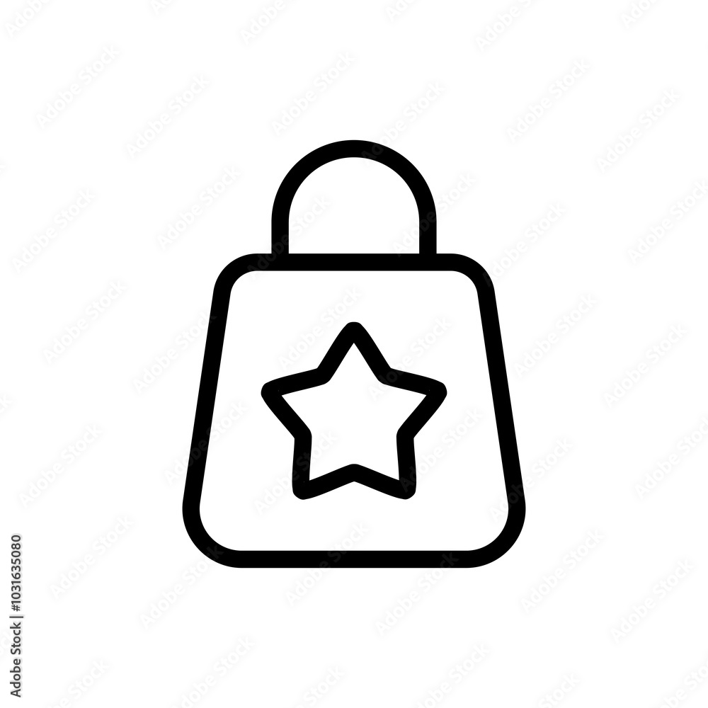 Shopping bag icon with star symbol. Wishlist icon. E-commerce and shopping icon Shopping bag icon with star symbol. Wishlist icon. E-commerce and shopping icon