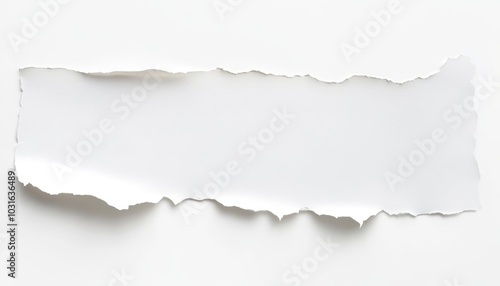 Torn White Paper Isolated on White Background Generative AI