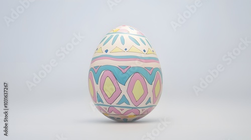 Easter Egg Decorated with Pastel Colors