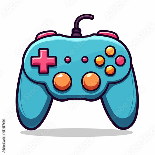 Vector game controller illustration, cartoon gaming device