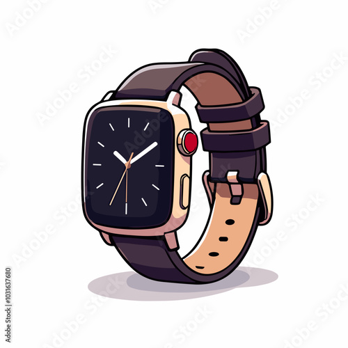 Vector smartwatch illustration, cartoon wearable technology