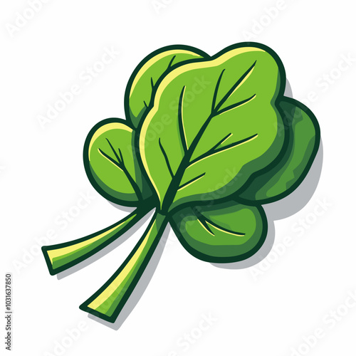 Vector spinach leaf illustration, cartoon healthy vegetable
