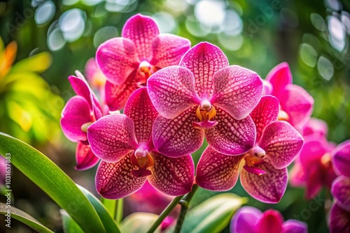 Stunning Close-Up of a Pink Orchid Burrageara Flower in Full Bloom, Perfect for Nature and Floral Photography