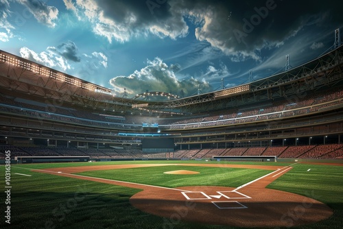 Landscape of baseball stadium