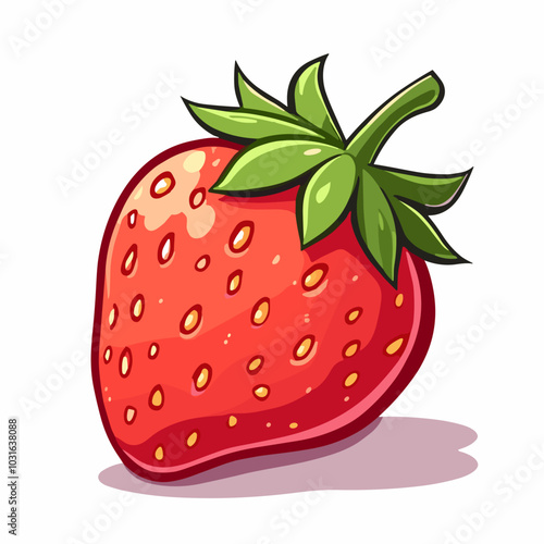 Vector strawberry illustration, cartoon fruit