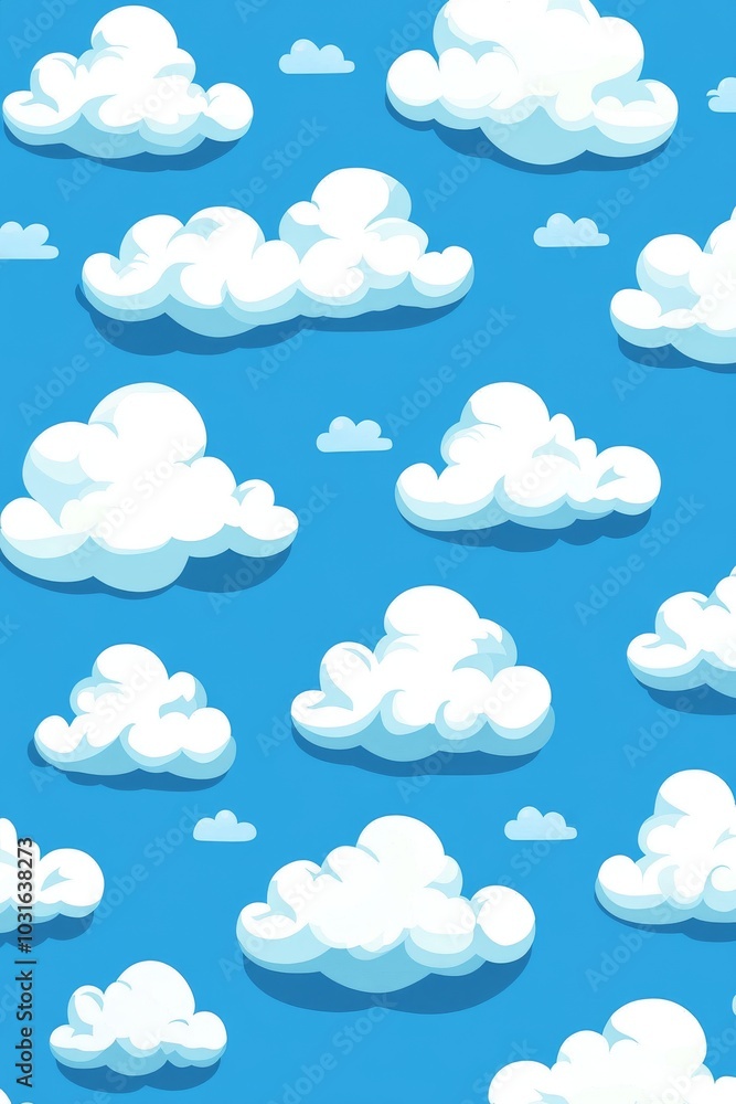 Soft white clouds scattered against a bright blue sky, creating a serene and cheerful atmosphere in the daytime Soft white clouds scattered against a bright blue sky, creating a serene and cheerful atmosphere in the daytime