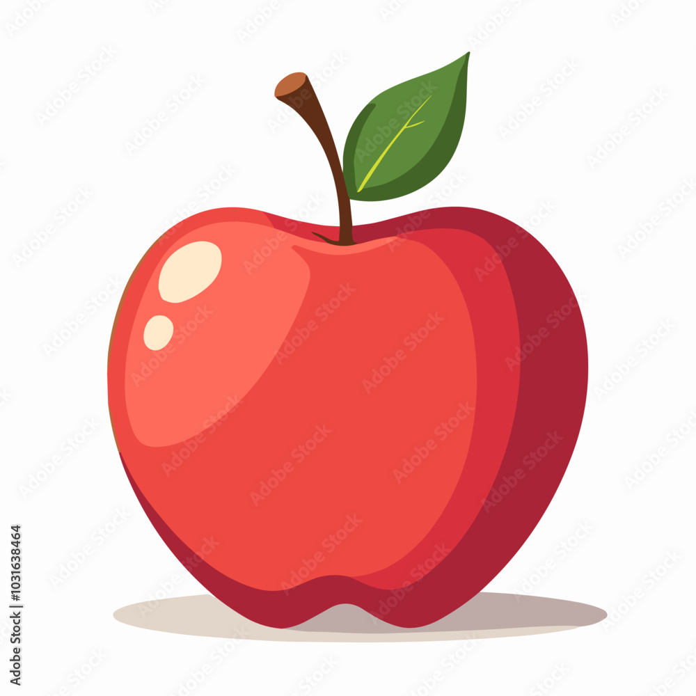 Fototapeta premium Vector red apple illustration, fresh fruit icon