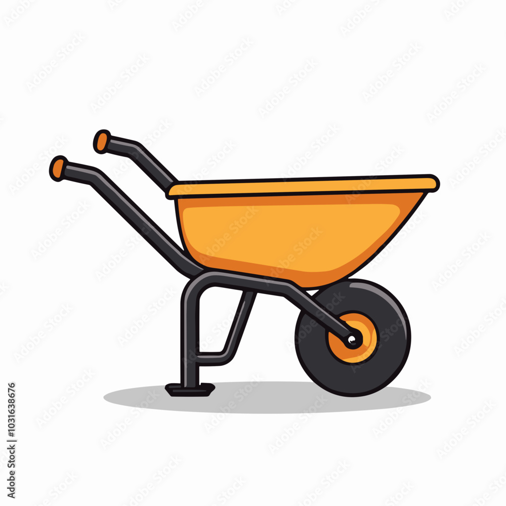 Vector wheelbarrow illustration, gardening tool icon Vector wheelbarrow illustration, gardening tool icon