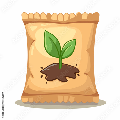 Vector seed packet illustration, gardening supply icon