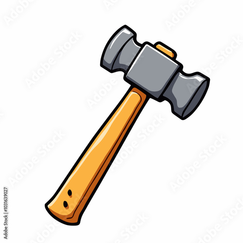 Vector hammer illustration, construction tool icon