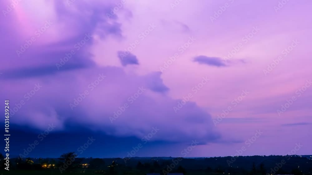 4K Magenta Red Orange Sky Storm Clouds At Dusk Sunset 4K Magenta Red Orange Sky Storm Clouds At Dusk Sunset