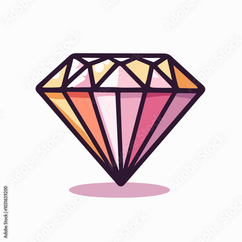 Vector diamond illustration, gem icon