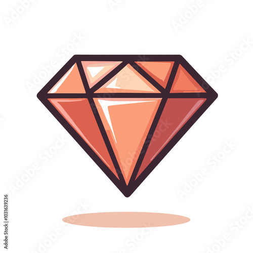 Vector diamond illustration, gem icon