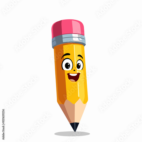 Vector pencil illustration, writing tool icon