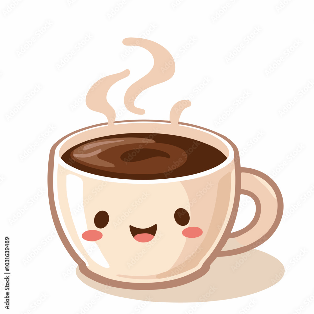 Obraz premium Vector cute coffee cup illustration, beverage icon