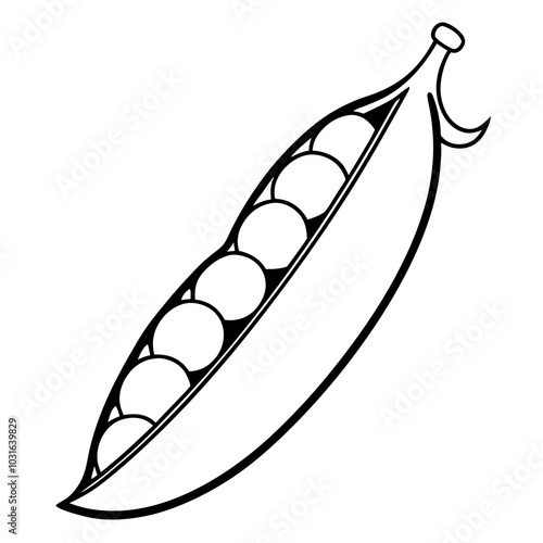 Green peas line art
