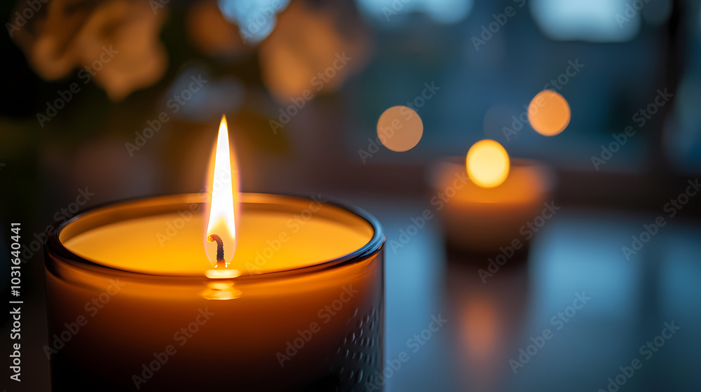 Candlelight ambiance on a cozy night Candlelight ambiance on a cozy night