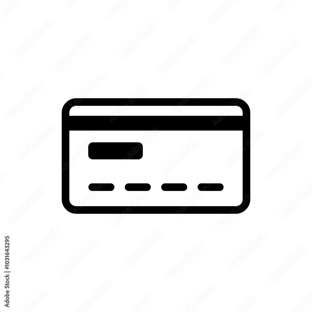 Credit card icon. Simple black outline credit card icon Credit card icon. Simple black outline credit card icon